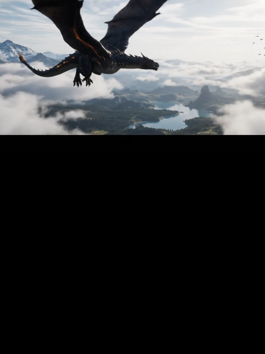 Dragon 🐉🐉 Flying Prompt  #prompt #klingai #veo3 #ai #foryou  The dragon soars effortlessly through the open skies, its enormous wings slicing through clouds like silk. Each beat of its wings sends ripples through the air, scattering flocks of birds in its path. Its obsidian-black scales shimmer with streaks of molten gold as sunlight glints off its back. Far below, vast landscapes roll by — ancient forests, shimmering lakes, and snow-capped peaks. As the camera follows, the dragon loops and dives with graceful power, trailing embers that dissolve into glowing particles. A distant thunderstorm brews ahead, its lightning illuminating the dragon's silhouette as it vanishes into the storm's heart — fearless and free.