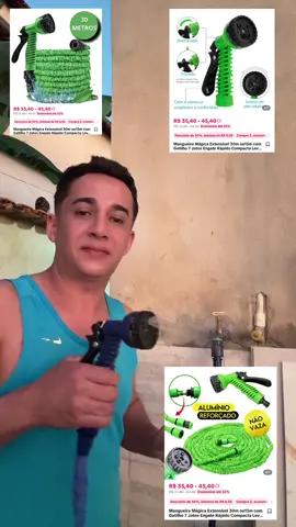 Mangueira Mágica Extensível 30m ou15m com Gatilho 7 Jatos Engate Rápido Compacta Lev...#tiktokshop 