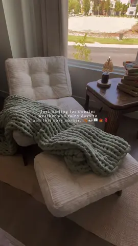 Just waiting for sweater weather and rainy days to claim this cozy corner. 🍂☕📖🍁🧣#chair #chairs #homefurnishing #cozyathome #cozyvibes #cozyhome #cozyaesthetic 