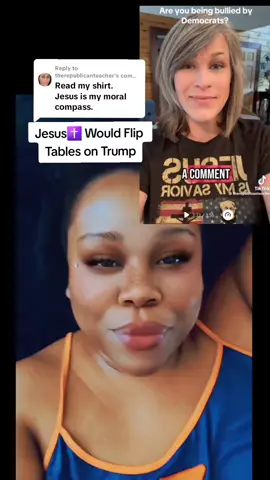 Replying to @therepublicanteacherThe cognitive dissonance is wild! How can you claim to follow Jesus’ teachings but ride for a man who embodies none of them? Trump out here breaking every single thing Christ stood for—humility, compassion, honesty—and Christians still call him “God’s chosen one.” If JESUS walked in today, he’d be flipping MAGA hats like temple tables. ✝️🔥 #christians #christiansbelike #church #bible #christiantiktok  #WWJD  #MoralCompassBroken 