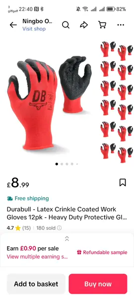 Cheap work gloves latex durable perfect for builders gardeners anything hands on protect the hands keep the skin soft check out all my items on my showcaee tiktok shop 
