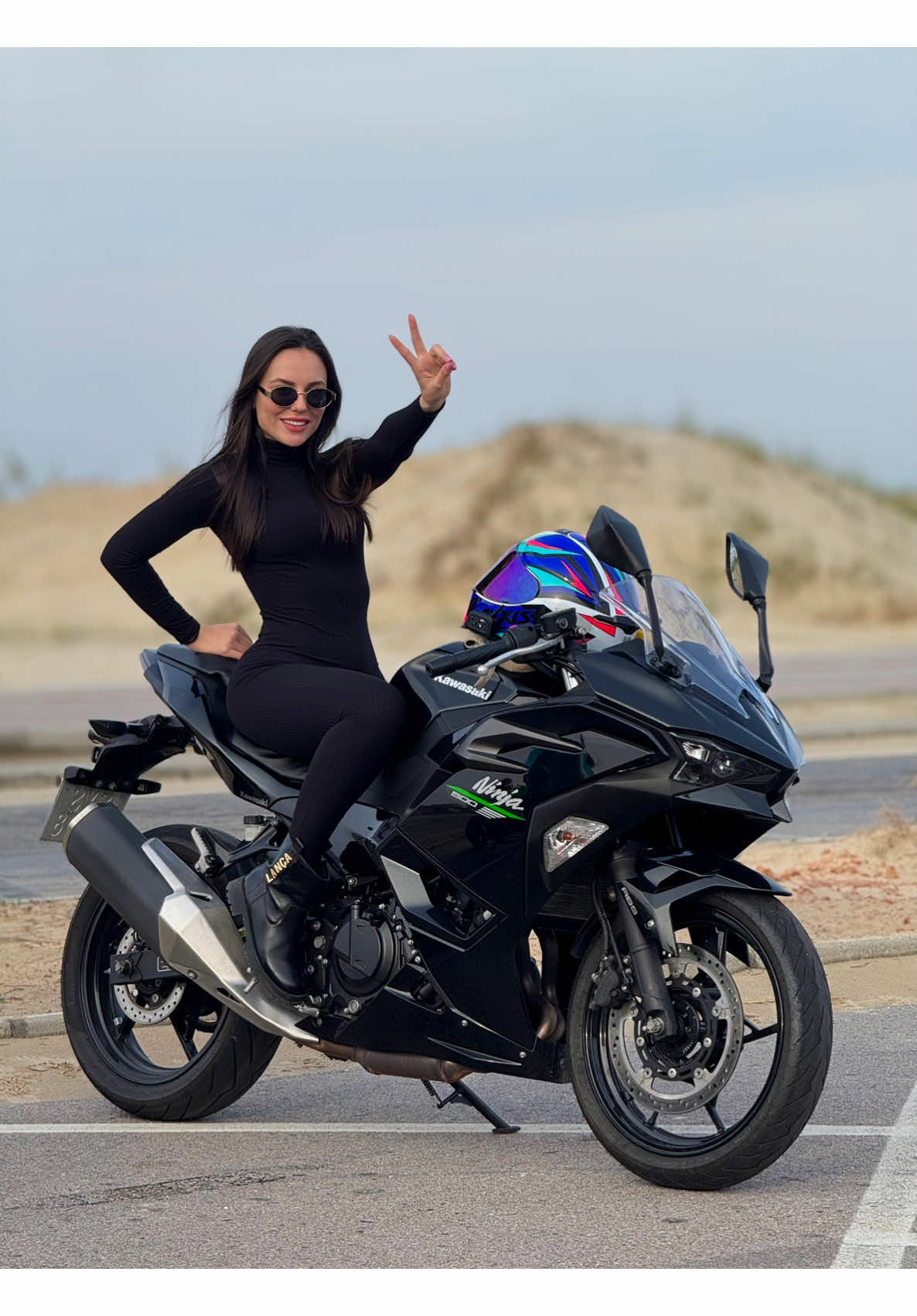Minha terapia 🏍️🔥😍 #fy #kawasaki #ninja500 #motogirl 