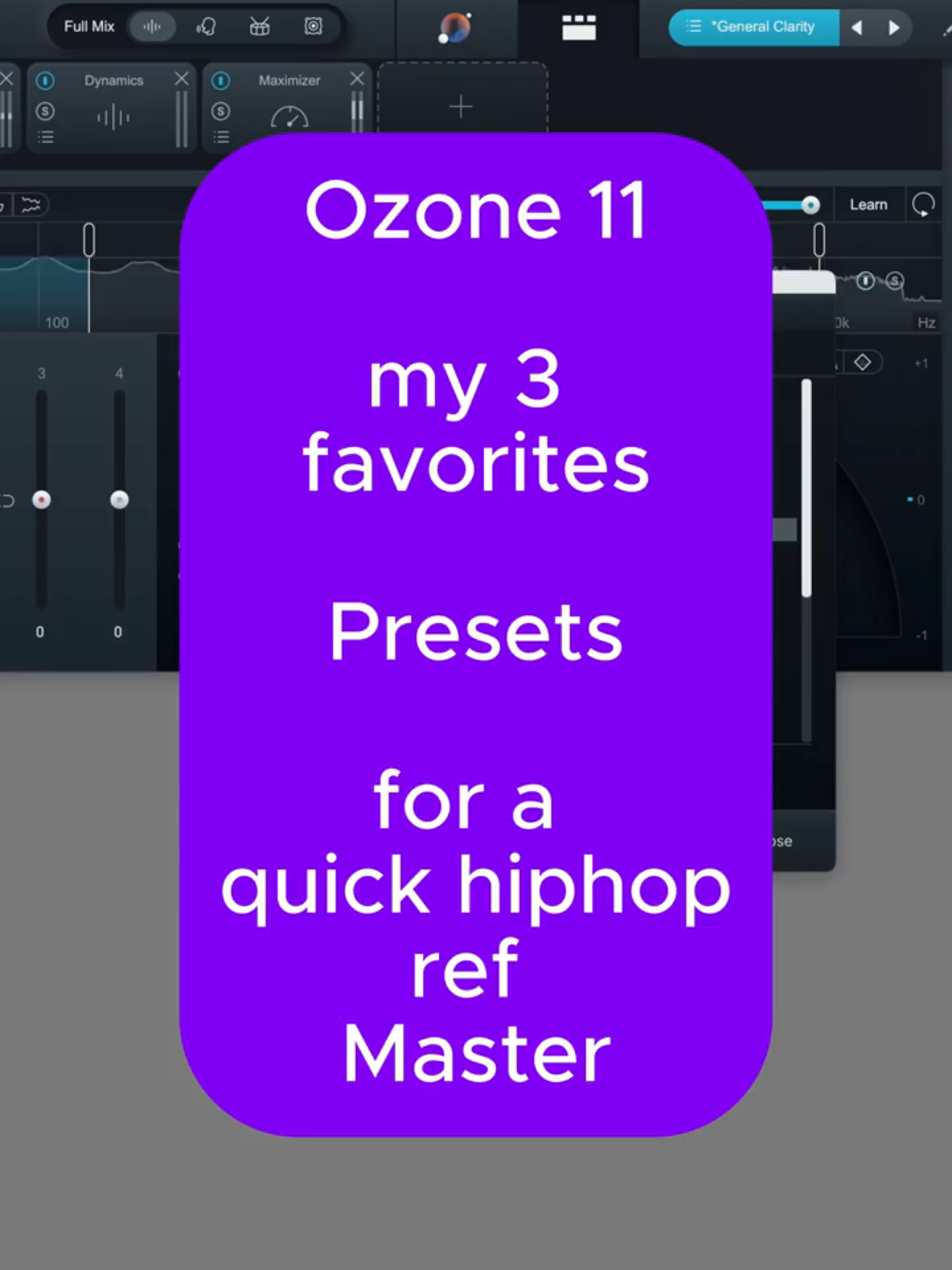Ozone 11 my 3 favorite Presets for a quick hiphop ref Master Greg Calbi High Detail Wide This one  Hypes the high end so be careful but it you feel  like you re missing  Clarity try it Chris Gehringer Vocal Clarity Very Balanced Adds that extra  vocal Presence while still having  nice low end Pete Lynman Tight Low End If you have lows Issues this is a good one  to look at 503Leander Excuse Me #musicproduction #newmusic #bedroomproducer #masteringmusic #protoolstips #mixingengineer #loudmaster #masteringengineer #protoolspresets
