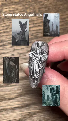 Stone statue Angel nails ✨ IB @Pluto and @diablo #stonestatuenailart #angelstatuenailart #gothicstatuenailart #gothicangelnailart #creatorsearchinsights 
