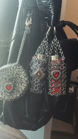 3 orders completed 🥰 3 more to go 🥰✨ dm on IG xhoneytypex to order #chainmail #chainmaille #chainmaillejewelry #custom #stainlesssteel #foryoupage #foryou #DIY #SmallBusiness #fyp #bagcharms #keychain #lighter #zyn 