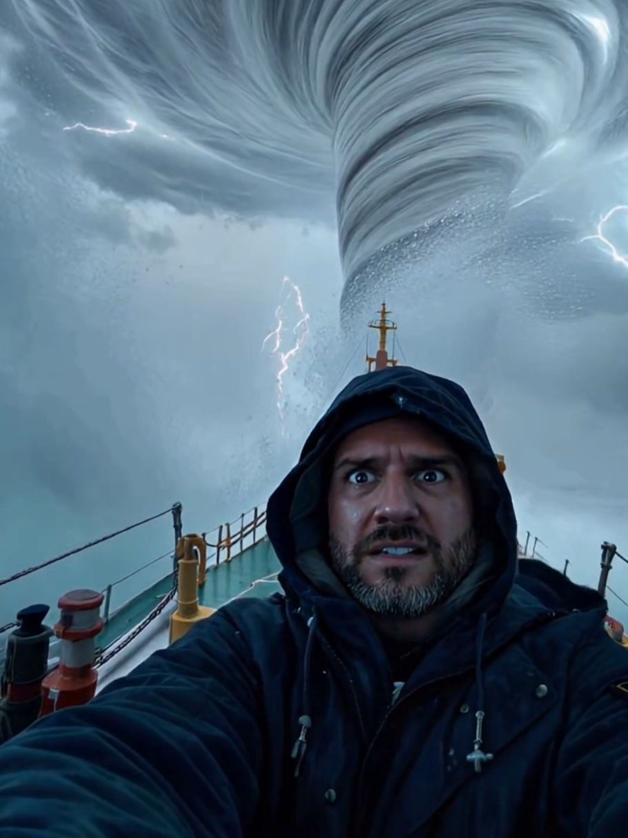Captain vs Ocean Tornado #tornado #hurrican #thunderstorm 