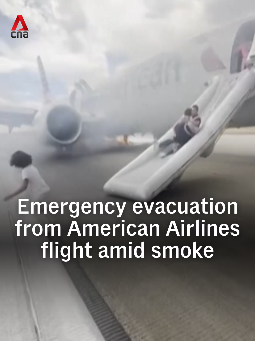 American Airlines Evac watermarkedPassengers had to evacuate an American Airlines plane via emergency slides on the runway of Denver International Airport on Saturday (Jul 26) as smoke billowed from the belly of the aircraft. American Airlines said the plane experienced 