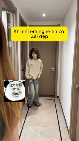 Khi con bạn tôi nghe tin có zai đẹp #haihuoc 