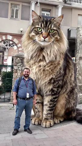 Massive Pet Cat 🐈‍⬛ 😱💕 #fyp #animals #pets #cat #catsoftiktok #gatos #cattok #giantcat #ai 