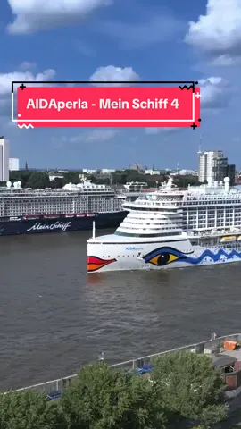 What a moment 😍😍 AIDAperla meets Mein Schiff 4 in Hamburg - two cruise legends, one unforgettable encounter 🔥🔥 #hamburg #aida #aidacruises #germany #europe #travel #dji  @AIDA 
