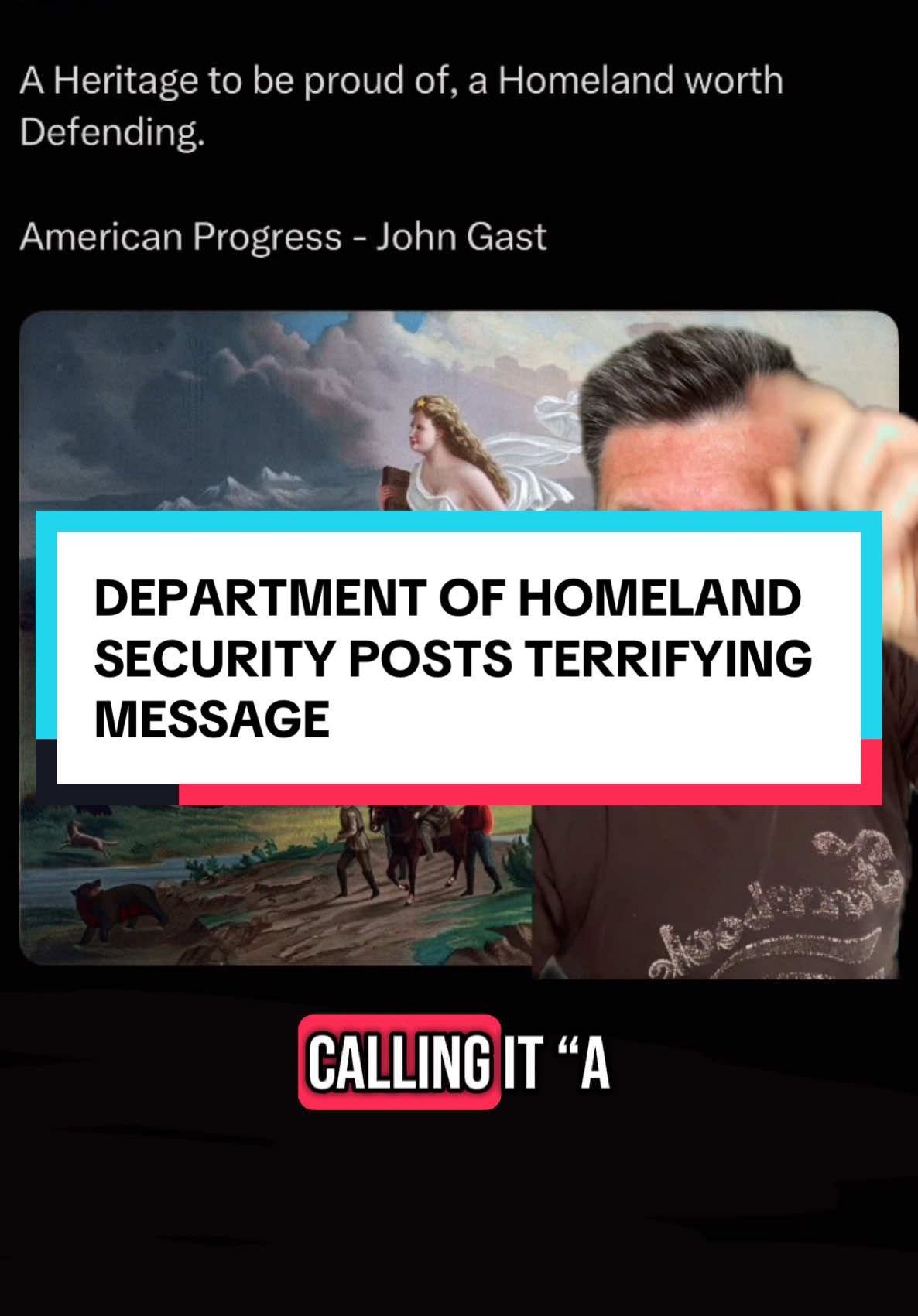 The department of homeland security posted a statement on their official social media page that should terrify most Americans and suggests what their real immigration objective is and that they are using manifest destiny to fulfill it.  #homelandsecurity #immigrants #dhs 