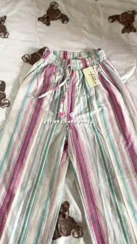 lucu phoowl🍓🍭 #linenpants #rekomendasi #stripepants 