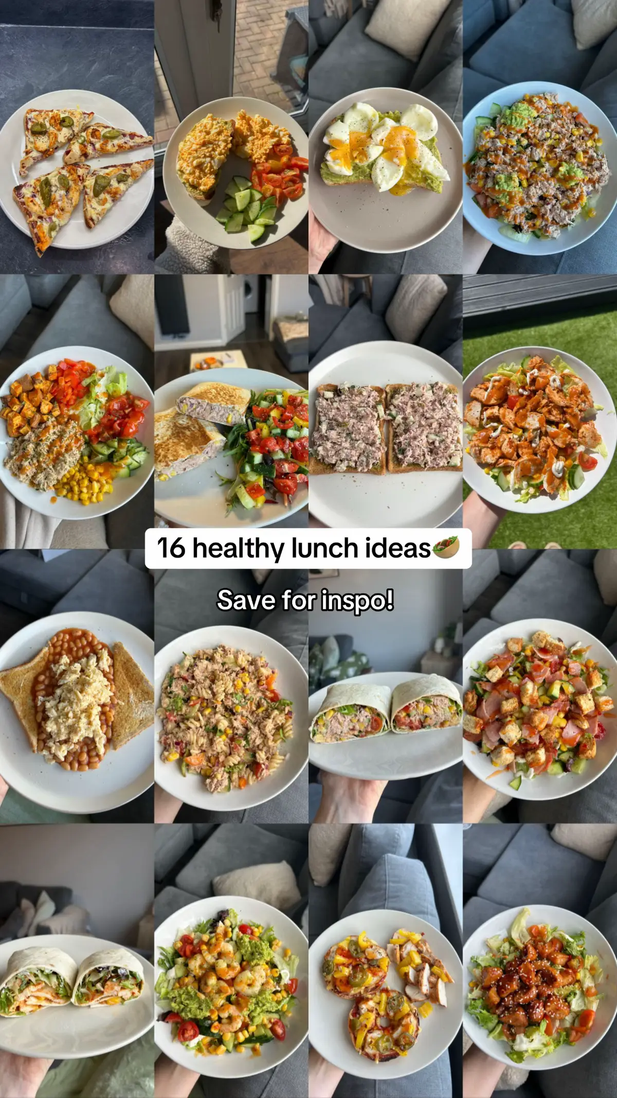 Save for when your next struggling to think of healthy lunch ideas! #fy #fyp #FoodTok #mealideas #DinnerIdeas #highprotein #healthyrecipes #lunch #lunchideas #lunchinspo 