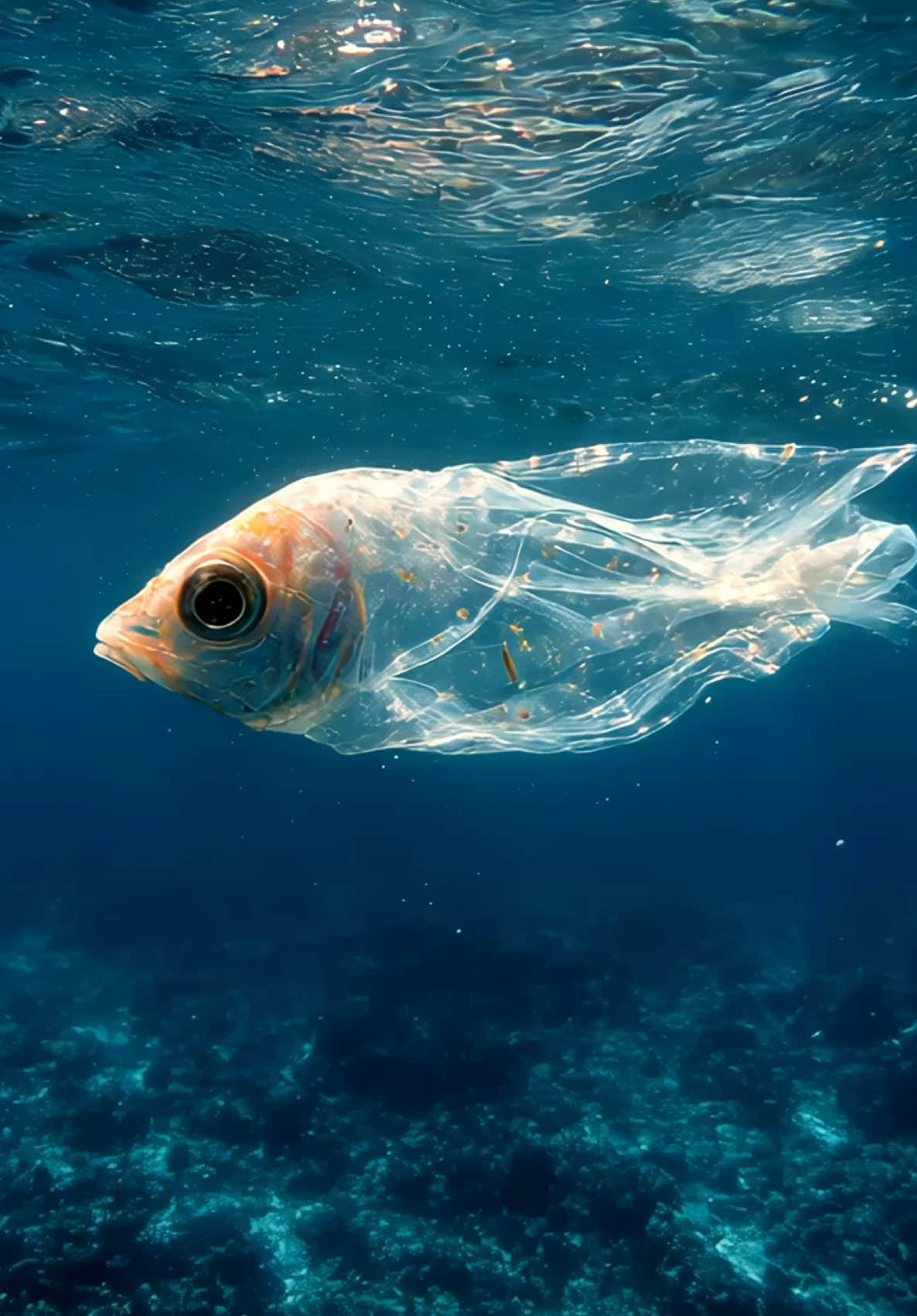Plastic Fish - Cinematic Ocean Pollution #cinematicvideo #plasticpollution #oceanawareness #visualstoryteller #moodyaesthetic 