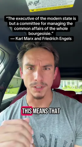 Marx said the state isn’t broken ,it’s working exactly as designed. It protects the rich, manages the poor, and calls it democracy. ‘The state is the executive committee of the bourgeoisie.’ #communism #socialism #capitalism #marx #engels 