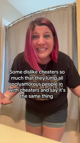 Your cheating ex in an otherwise monogamous relationship doesn’t have anything to do with polyamorous people existing. Also wait until you hear polyamorous people can cheat too but that doesn’t make polyamory in itself to be “cheating.” Dishonesty can exist in any type of relationship.  #polyamory #polyamorous #cheating #nonmonogamy 