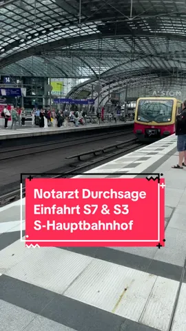 Notarzt Durchsage, Einfahrt S7 Ahrensfelde, S3 Charlottenburg am Hauptbahnhof #sbahn #berlin #zug #train 