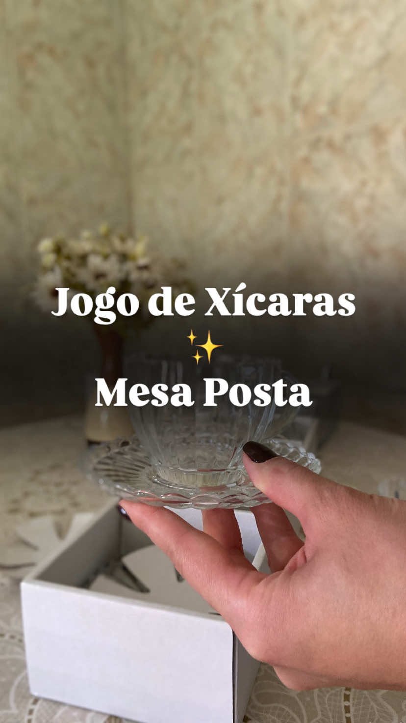 🔎 Pra encontrar igual na Shopee, é só digitar esse ID na busca: APW-CVM-ZJM  Achei esse jogo de xícaras simplesmente perfeito! 💫 São 12 peças em vidro transparente — super delicado, elegante e resistente. Ideal pra café ou chá, cada xícara tem 200ml e fica um charme na mesa posta! ☕