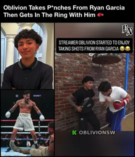 Streamer Oblivion Takes P*nches From Ryan Garcia Then Gets In The Ring With Him 🥊 #oblivion #ryangarcia #boxing #mexican