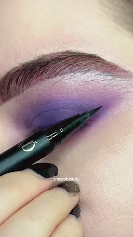 Purple wing using @KVD Vegan Beauty Tattoo Liner #sheerxbeauty #fyp #wingedliner #relaxing #BeautyTok #visualasmr 