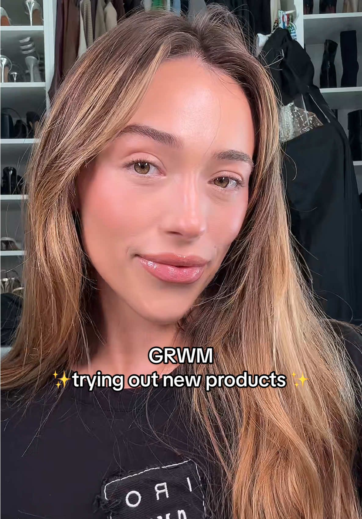 GRWM!! Trying out some new colors/products from @RMS Beauty @Clarins USA and @Westman-Atelier for this look✨ I can’t wait for you to try this rms concealer when it launches- it’s sooo good!! Obviously using my tried and trues from @Kosas @Victoria Beckham Beauty @Avène @Benefit Cosmetics and @makeupforever 💋 lmk if you like this style of video or prefer product breakdowns bc I love trying to new makeup and this was fun:) 