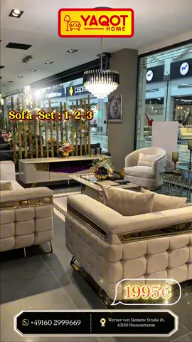🤩🎉 العروض مستمرة في معرض YAQOT HOME! 🎉🤩 جهّز بيتك بأرقى المفروشات واستفد من خصومات لا تُفوّت ! 🛋️🛏️ دلّل ذوقك واختر من تشكيلاتنا الفاخرة: ✨ أطقم كنب بتصاميم عصرية ✨ غرف نوم وأطفال مريحة وأنيقة ✨ غرف سفرة تجمع الجمال والعملية والمزيد من القطع اللي بتخلي بيتك يحكي عنك! 💛 💥 العروض مستمرة لفترة محدودة، سارع بزيارتنا قبل نفاد الكمية! 📍 العنوان: Werner von Siemens Straße 16, 63150 Heusenstamm 📱 للاستفسار والطلب السريع عبر واتساب: +49 160 2999669 📲 تابعونا لتوصلكم أحدث العروض والتصاميم أول بأول! #عروض #خصومات #YAQOTHOME #مفروشات #كنب #غرف_نوم #غرف_أطفال #ديكور #HomeDecor #möbel #sofa #heusenstamm #ديكور_منزلي 