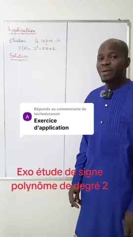 Réponse à @lacitedusavoir  La cité du savoir: exo étude de signe d'un polynôme du second degré  #education #maths #foryou 