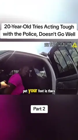 20 year old tries acting  tough with the police Dosent go well part 2#fyp #bodycam 