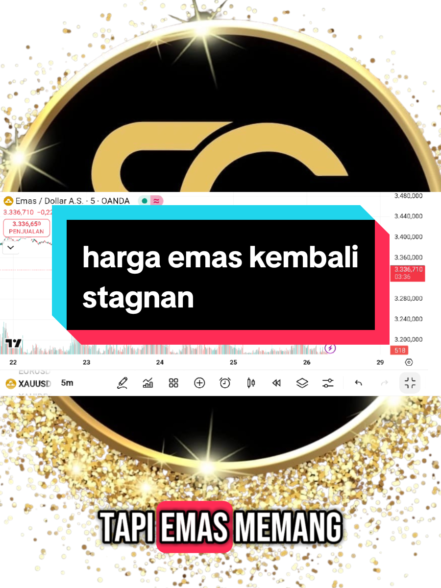 Harga emas 29 Juli 2025 terbaru, harga emas kembali stag di angka $3330 / ounce, untuk pekan ini di perkirakan emas tetap stabil di angka tersebut  #emas #Hargaemas #gold 