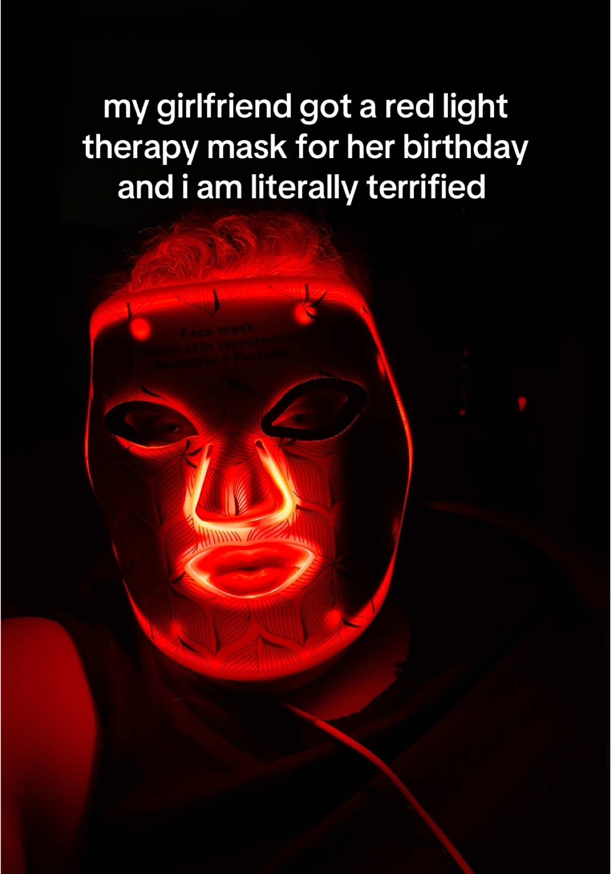 help #redlighttherapy #psycho #scary #mask #fyp #funny 