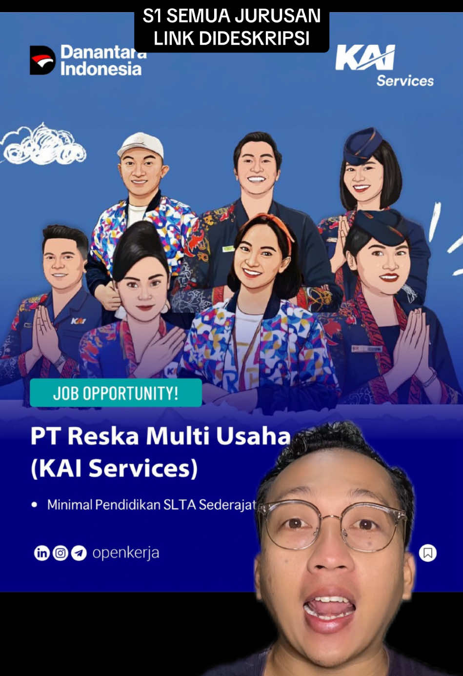 Info lowongan kerja terbaru 2025. Loker bumn pt kai. Lulusan sma sederajat. S1 sederajat. Langsung daftar disini 👇 https://www.openkerja.id/pt-reska-multi-usaha-kai-services/ #carikerja #lowongankerja #lowongankerjaterbaru #lowongankerja2025 #infoloker #loker #lokerterbaru #lokerjakarta #lokerjabodetabek #loker2025 #carikerja #lokerbumn 