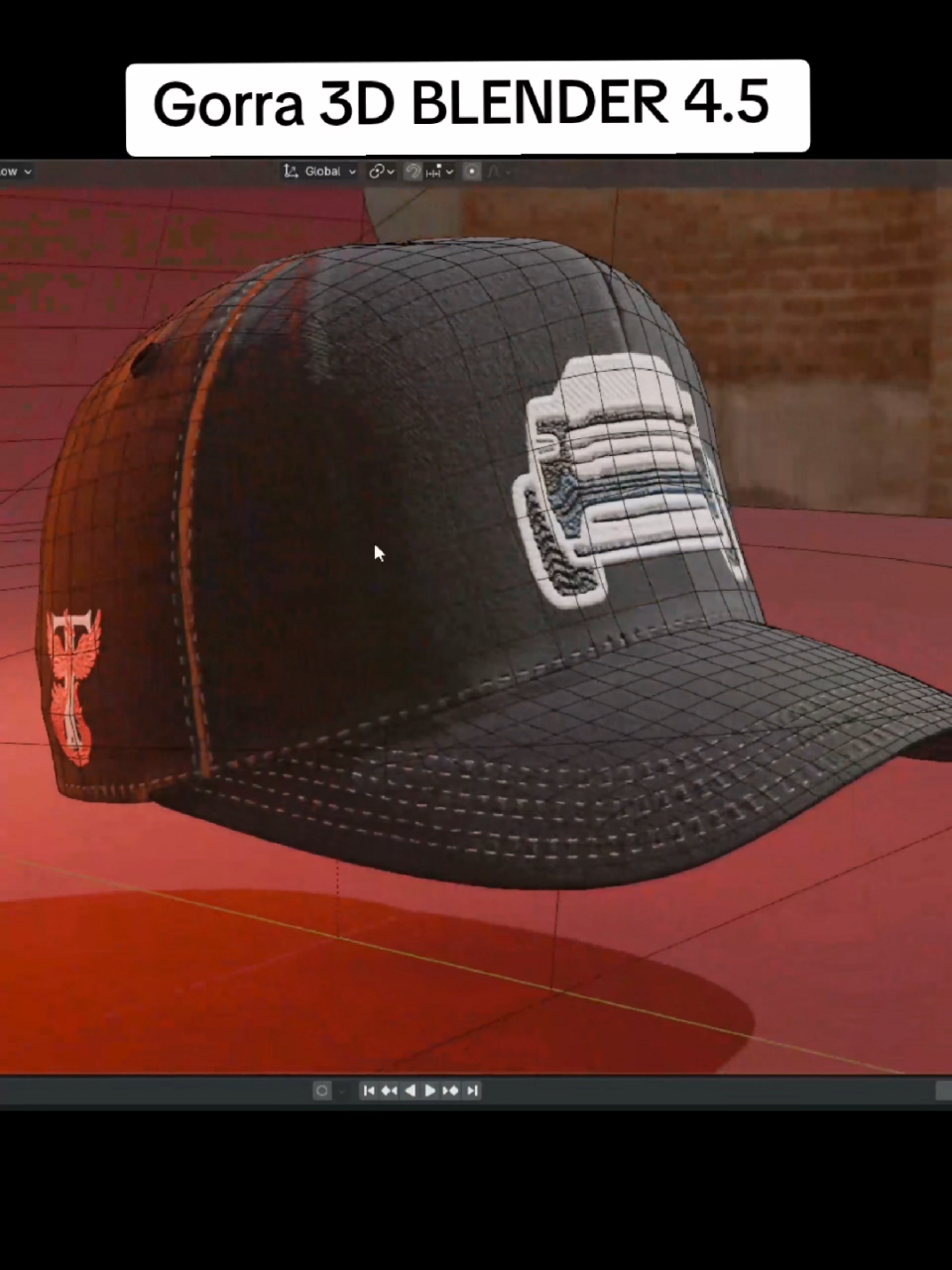 Gorra en 3D blender 4.5 #blender #blender3d #blenderjuara #gorra #gorra3d #hat #hat3d #3d #orlanx3d #orlando3d #tutorial 