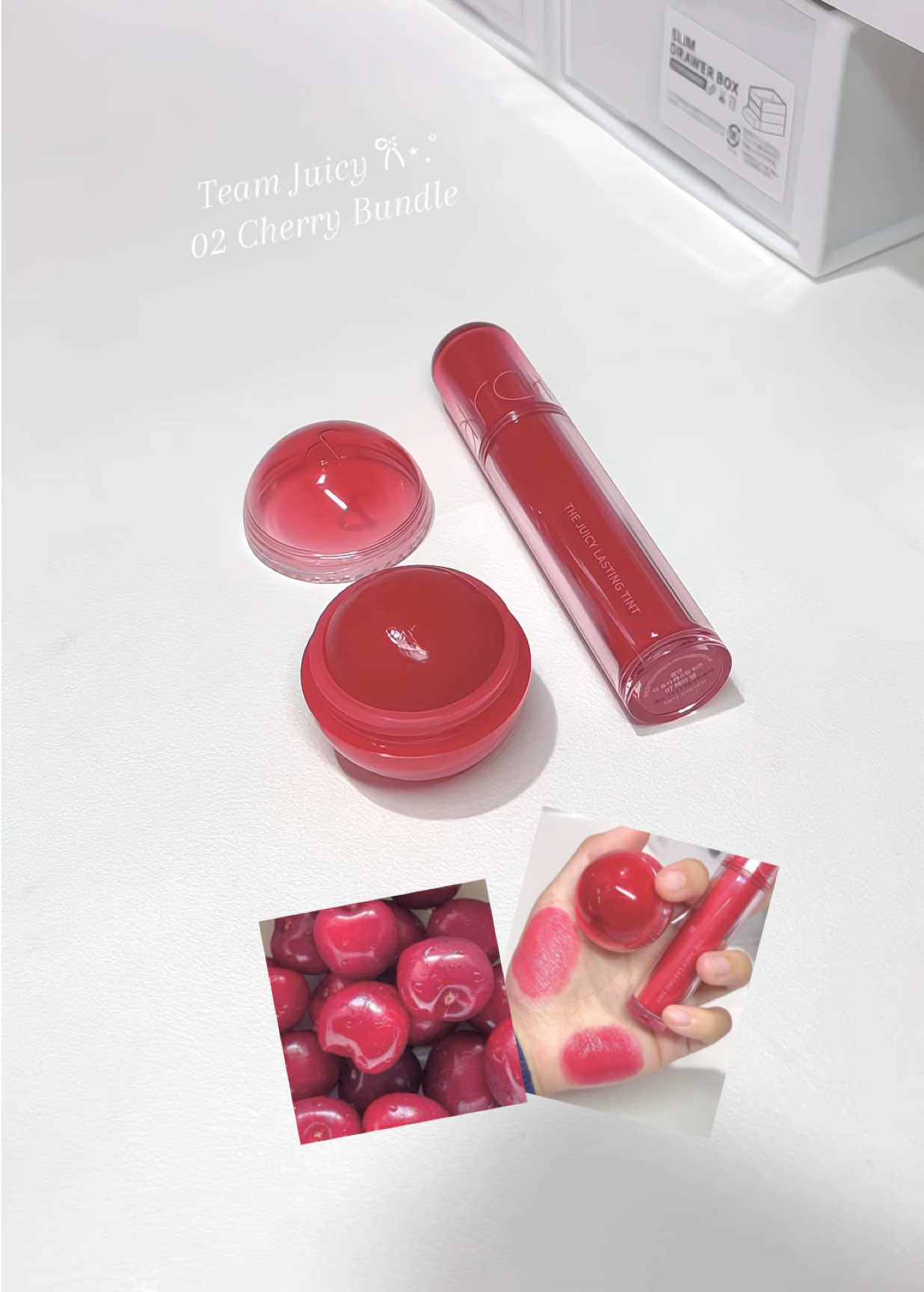 Team Juicy 02 🍓🍒👋🏻 ( The juicy lasting tint 07 + Roll cheek 01 ) แอบกระซิบ 8.8 นี้ลดสูงสุดถึง 49% เซ็ทนี้จ่ายเพียงแค่ 5 แบงค์ม่วงมีทอน #romand #teamjuicy #juicyrollcheek #juicylastingtint 