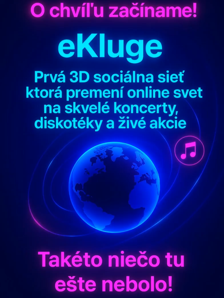 🚨 Nová 3D sociálna sieť je tu! 🎧 Reálne koncerty, párty, dobrovoľníctvo, odmeny. 💸 50 % zisku späť komunite. 👑 Buď medzi prvými – predregistrácia práve teraz! 👇 Link v bio – nepremeškaj revolúciu.#eKluge #startup #komunita #koncerty #predregistracia #VIP #3Dsiet #diskoteka #koncert #budrealy #socialmedia2025 #novadoba🙈 #startupslovensko
