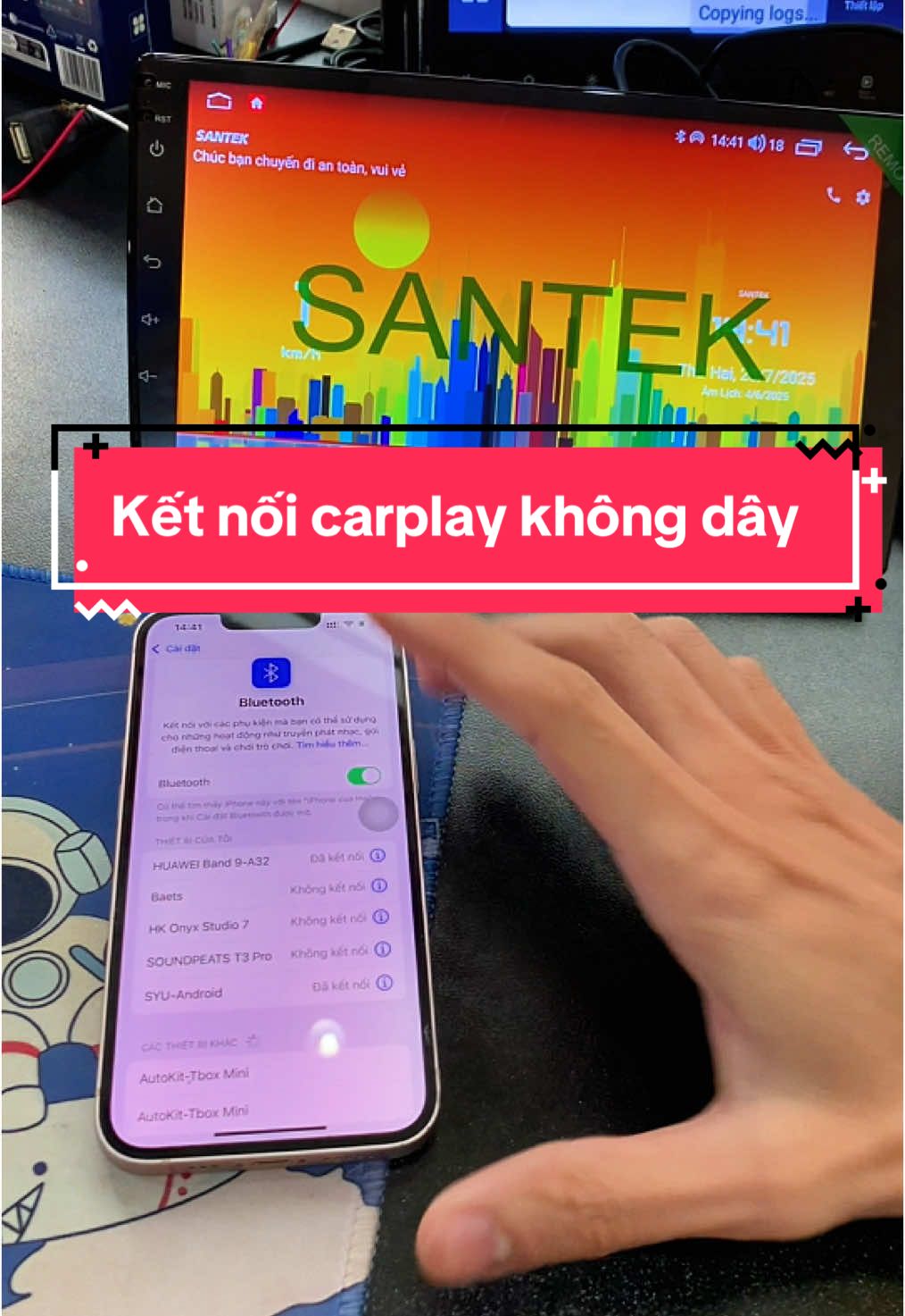 Hướng dẫn kết nối carplay điện thoại với đầu android ô tô ##phukiencarstore #manhinhandroid #manhinhoto 