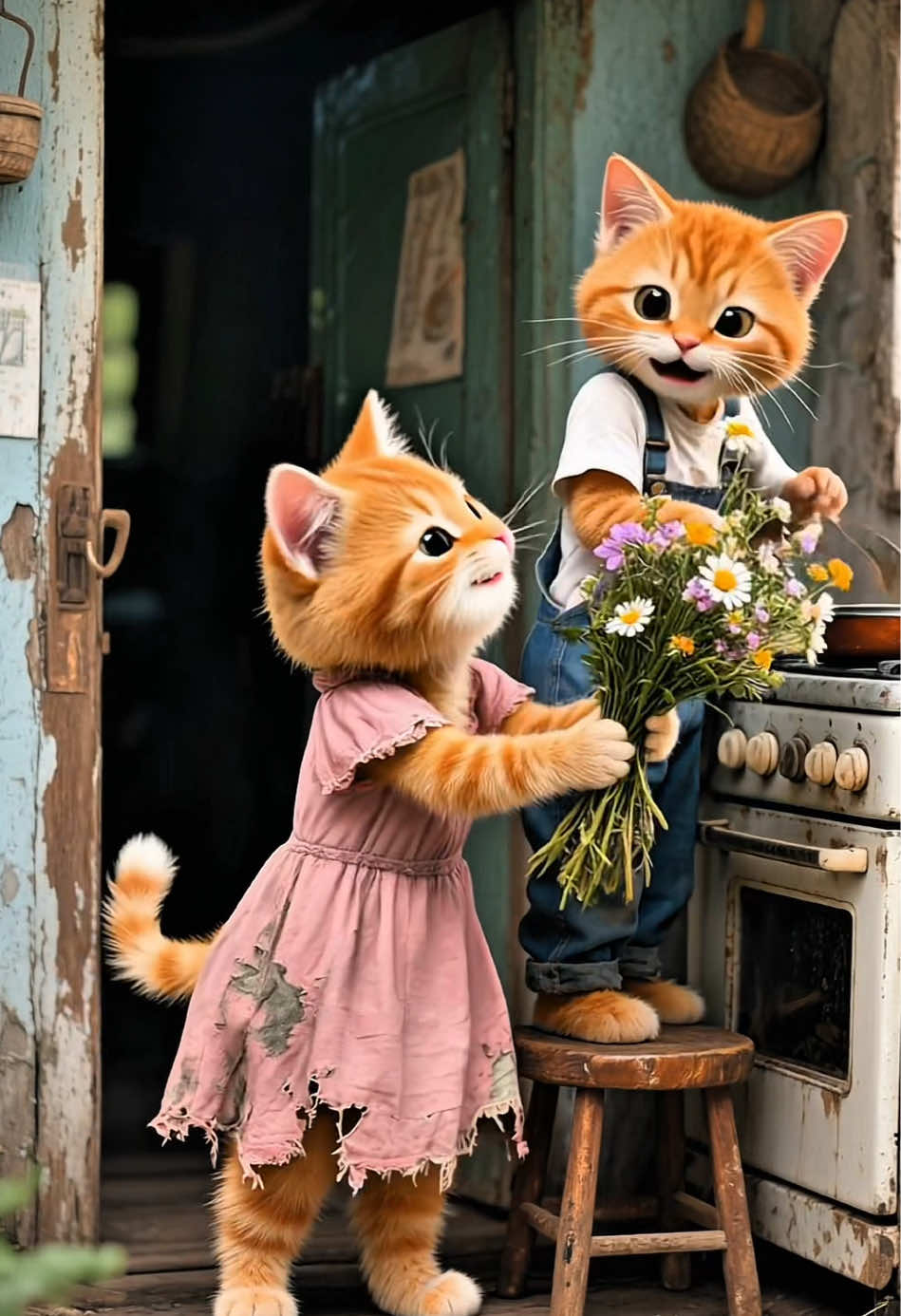 It’s my brother and my father🌈#funnycat #catvideo #aicats #foryou #fyp 