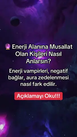 Biri Enerjini Emdiğinde Bunu Hissedebilirsin! (Enerji Vampirleri ve Negatif Bağlar) Bazı insanlar var… Yanına geldiğinde içini daraltır, gittikten sonra yorgun hissedersin. İşte bunlara enerji vampiri denir. Sürekli şikâyet eden, kendini kurban gibi gösteren ya da seni aşağı çeken biri varsa dikkat! Aura zedelenmesi bu kişilerle uzun süreli temasta başlar: 	•	Sebepsiz baş ağrısı 	•	Uyandıktan sonra bile bitkin uyanmak 	•	Sürekli huzursuzluk ve duygusal iniş çıkışlar Ayrıca birine takılı kalmış gibi hissediyorsan, onu sürekli düşünüyorsan… Bu bir negatif enerji bağı olabilir. Peki ne yapmalısın? 	•	Tütsüyle aura temizliği 	•	Tuz banyosu 	•	Enerji bağlarını kesme meditasyonu 	•	“Bu bağ bana ait değil” diyerek niyette bulun Unutma, herkes seninle saf kalpten bağlantı kurmaz. Ruhunu korumak senin sorumluluğun… #EnerjiVampiri #AuraTemizliği #NegatifBağlar #SpiritüelKorunma #RuhunuKoru #EnerjiAlanı#cadınınkazanı 