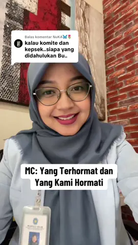 Membalas @NuKA🦋🌷 Melanjutkan pembahasan Yang Terhormat dan Yang Kami Hormati, Antara Komite Sekolah dengan Kepala Sekolah, Mana yg disebut Terhormat? #mc #pewara #yth #ykh #sapaanmc #mcformal #mcsemiformal #mcinformal #masterofceremony #mcjulaihaprobo 