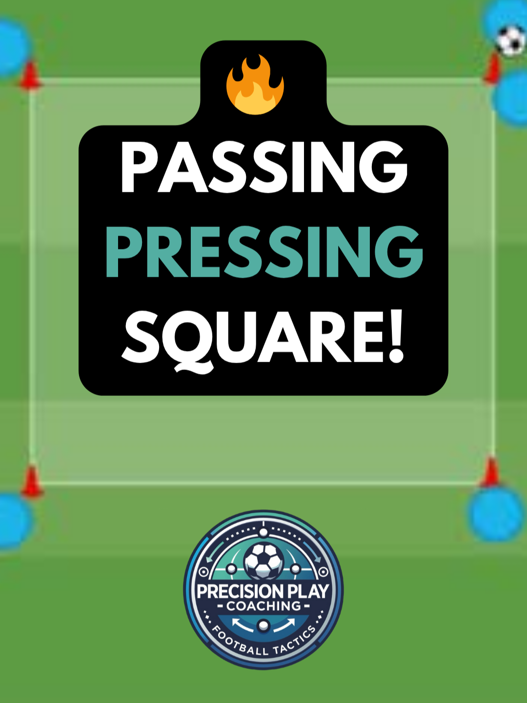 🔥 PASSING PRESSING SQUARE! | Intensity Warmup Drill Train sharp passing under pressure with this dynamic square drill! 💥 It’s all about quick decision-making, first touch, and instant pressing. Perfect to raise intensity right from the warmup! 📍 Setup: 4 cones in a square shape 5 players (1 per cone, 1 floater) 1 ball to start Optional: Add a second ball for advanced variation 🎯 Drill Flow: Ball starts with any corner player and is passed around the square Immediately after passing, the player sprints to press the next receiver Receiving player must control & pass under pressure Rotation continues, keeping tempo high Variation: Passes can go diagonal through the square instead of around—more awareness needed! 🔥 Coaching Focus: ✔️ Sharpens passing under pressure ✔️ Boosts reaction speed & pressing habits ✔️ Improves first touch and awareness ✔️ Creates a high-tempo, game-like rhythm ⚡ Tip: Push players to press at match speed—make it realistic! 📣 Can your players handle the heat? Drop a 🔥 if you'd run this drill! 📌 Save this & tag your coaching crew—follow for elite football drills! #soccerdrills #footballdrills #passingdrills #pressingdrills #highintensitytraining #footballtraining #soccertraining #coachingdrills #youthsoccer #youthfootball #soccercoach #footballcoach #warmupdrills #drillsoftheday #quickplay #firsttouch #footballskills #soccerskills #precisionplaycoaching #fyp #footballlife #soccerlife #trendingdrills
