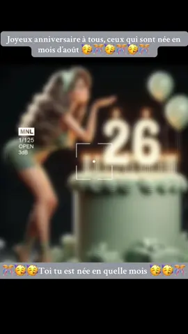 Joyeux anniversaire à tous ceux qui sont née en mois d’août 🥳🥳🥳🎊