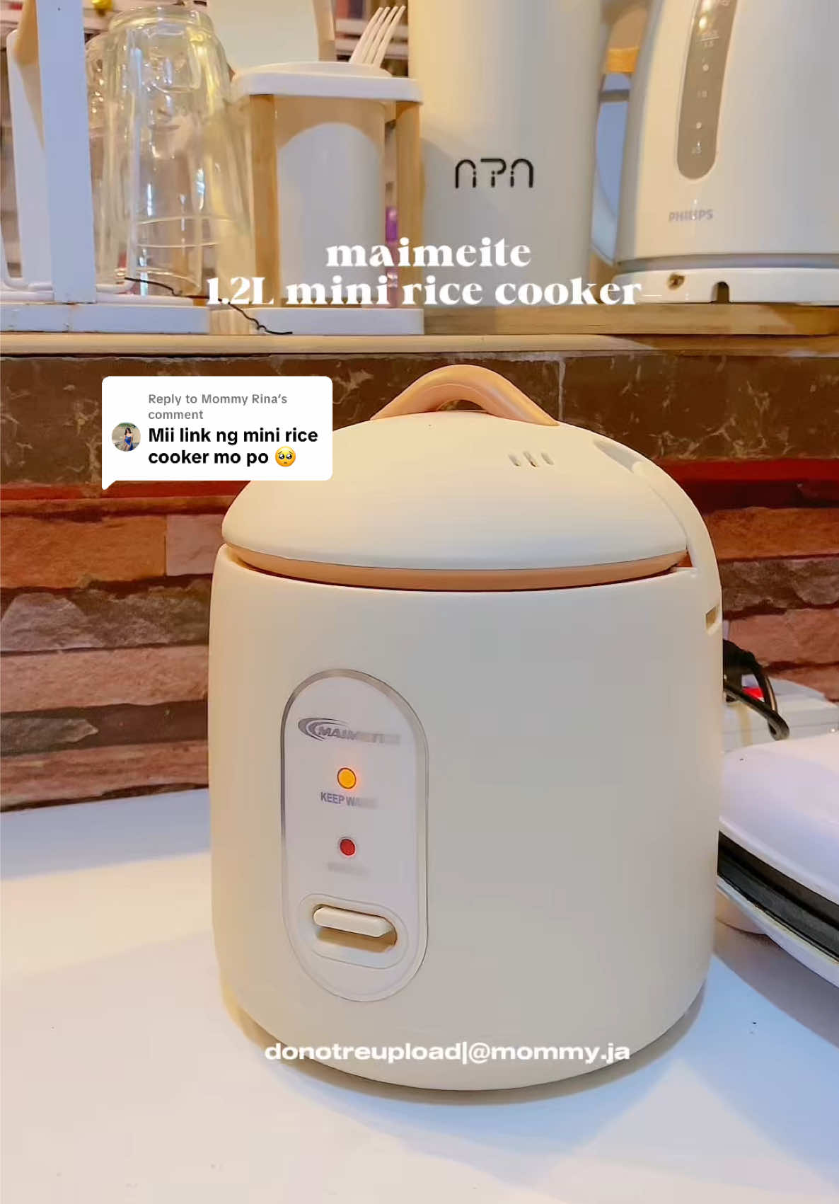 Replying to @Mommy Rina Mini rice cooker ✨ #miniricecooker #ricecooker #kitchenware #cookingtiktok #maimeite 