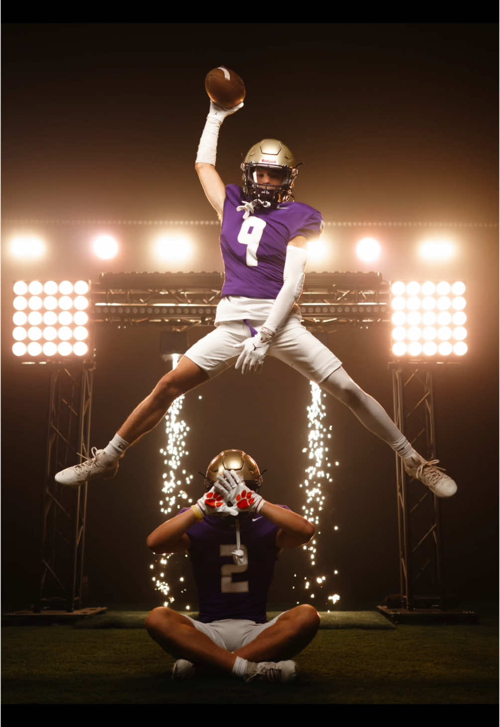 Lights and sparks!  CAC football media day. 