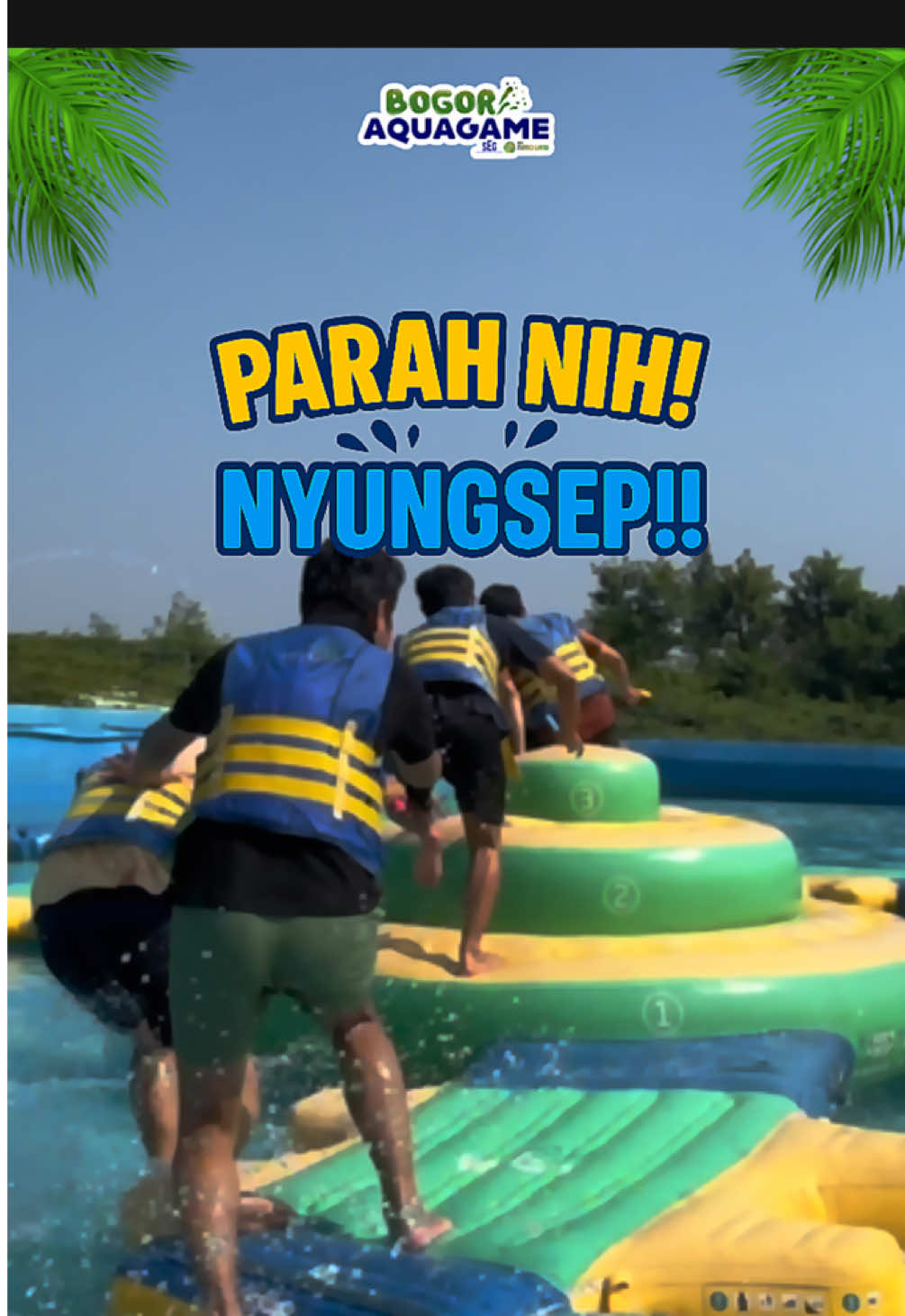 BARU MULAI UDAH NYUNGSEP!! 😭💦 Pelampung jadi korban, air jadi saksi. Ini lomba atau komedi? 💀 #bogoraquagame #wisata #waterpark #WahanaAirBogor #fyp 