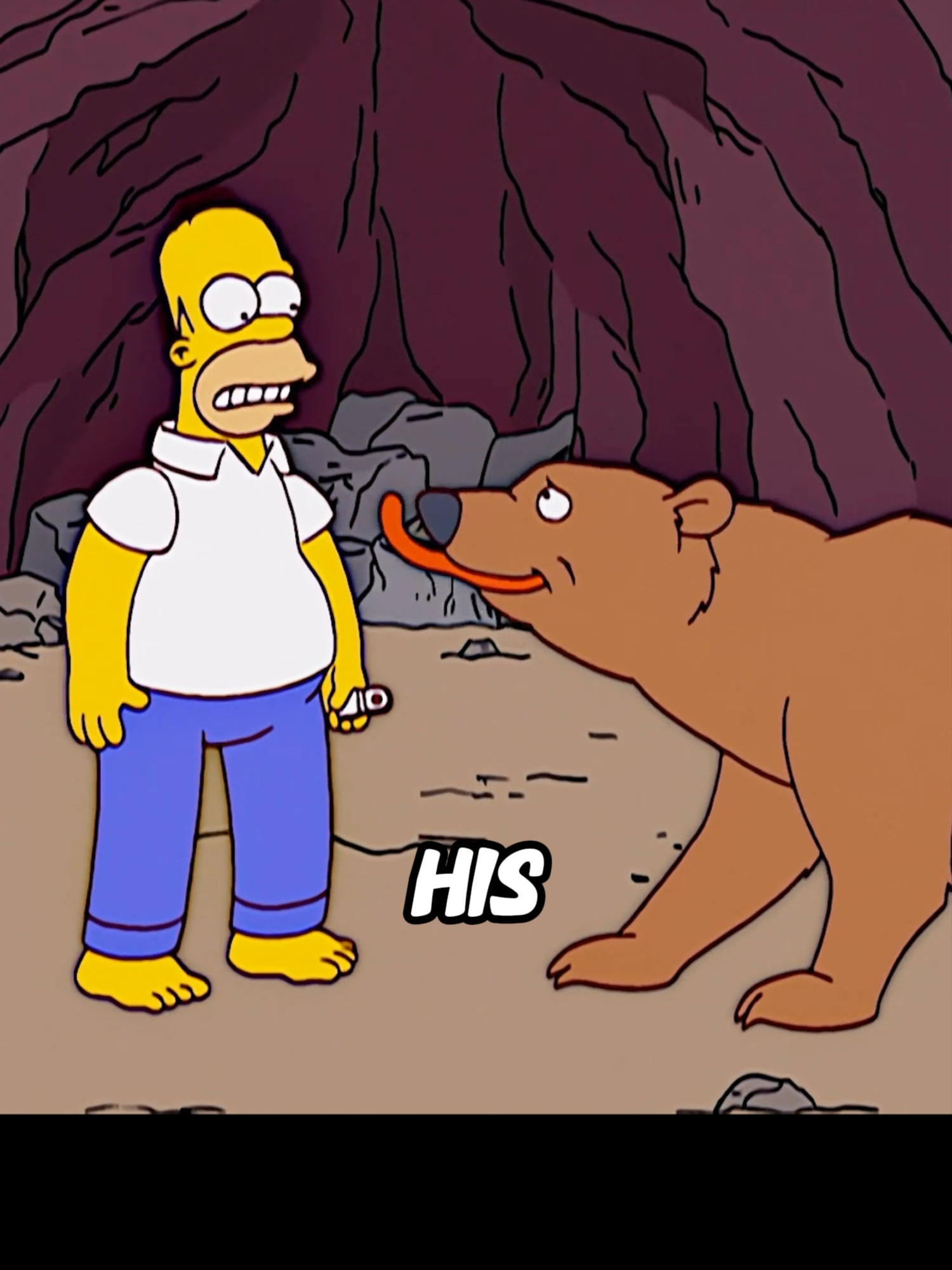 Homer was cornered by a bear in a cave#fyp #fypシ #foryou #thesimpsons #cartoon