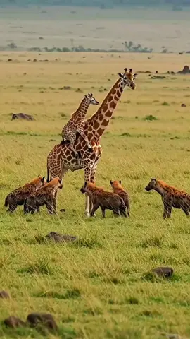 Giraffe vs Hyena. #giraffe #hyena #wildanimals #wildlife #unfreezemyacount #viralvideos #foryoupage❤️❤️ #foryoou #animals #shorts #lion #cubs #wildlife #monkey #cute 