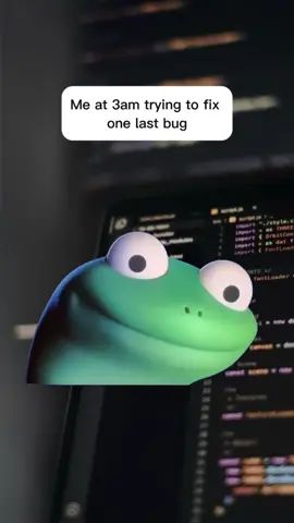 3AM. No coffee left. One bug. #DevTok #ProgrammerProblems #LateNightCoding #Bug #CodeLife #Debugging #SoftwareEngineer #TechHumor #CodingMeme #gentlent #lizard #elio #Techtok