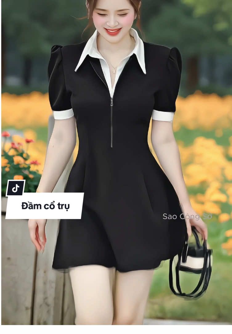 Đầm váy dáng ngắn cổ trụ thời trang thanh lịch #vayxinh #vaycongso #vaynu #macdepmoingay #thoitrangnu #xuhuong #saocongso 