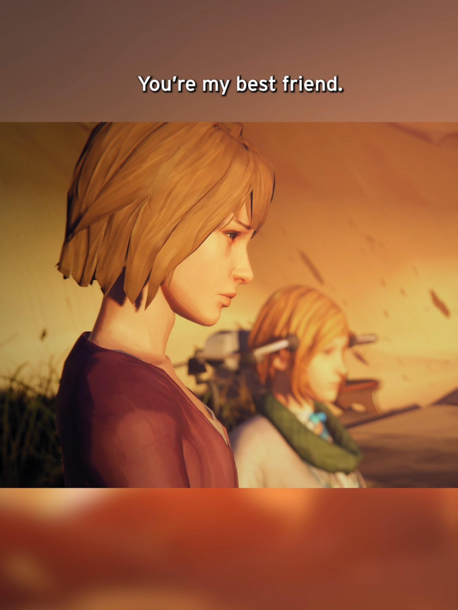 Happy 10 year anniversary to Episode 4 of Life is Strange! Here's a clip from the opening where alternate-reality Max and Chloe have a poignant chat by the beachside 🐚🐋 #lifeisstrange #maxcaulfield #chloeprice #maxandchloe #lis #anniversary #episode4 #videogame #storygame