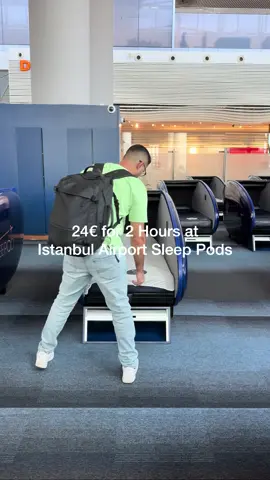 A great and affordable sleep option in Istanbul Airport’s. These sleep pods (iGA Sleepods) are located airside near Gate D in the international terminal. They now cost €12/hour during the day and up to €20/hour at night. Each pod has a USB port, regular socket, a luggage compartment, and comes with a disposable blanket. Some pods are larger than others. It’s a solid nap option, but not fully enclosed — light and noise from the terminal can creep in, and it can get warm during the day. No wake-up service, so don’t forget to set your alarm. #Sleeppods #istanbul #Istanbulairport #türkiye #Airport 