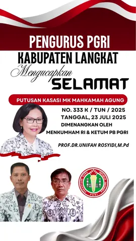 Pengurus PGRI Kabupaten Langkat Mengucapkan Selamat 